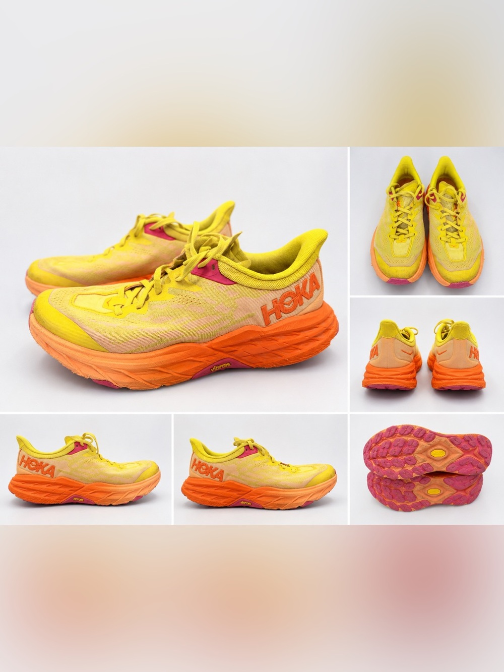 Hoka Women's Yellow and Orange Vibrant Trail Running Shoes